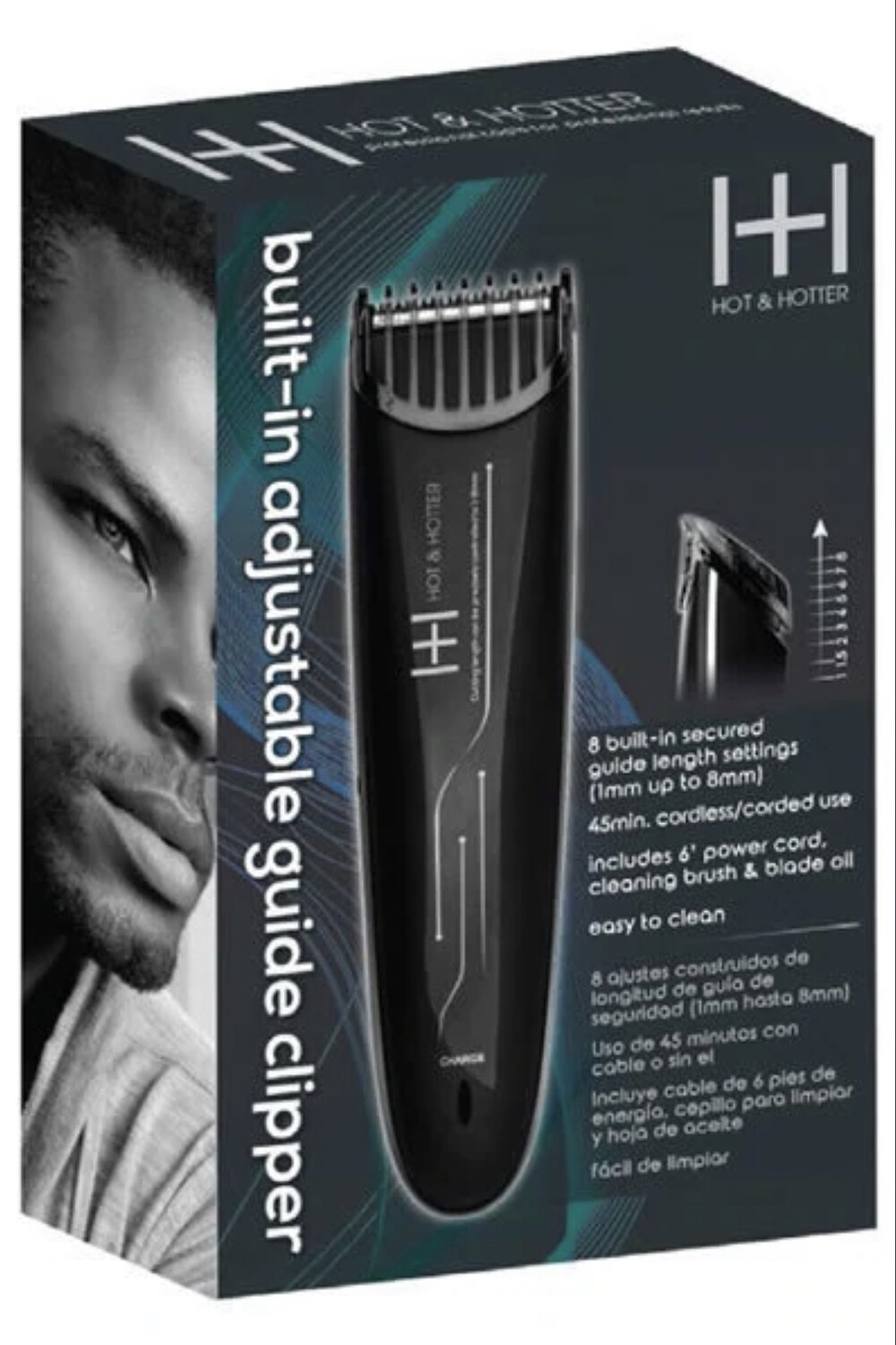 HOT &amp; HOTTER BUILT-IN ADJUSTABLE GUIDE RECHARGEABLE CLIPPER