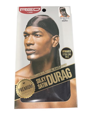 Red By Kiss Black Silky Satin Du-Rag