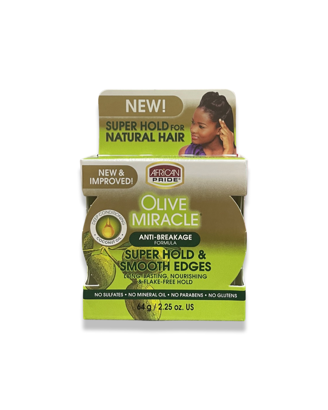 African Pride Olive Miracle Super Hold And Smooth Edges 2.25oz