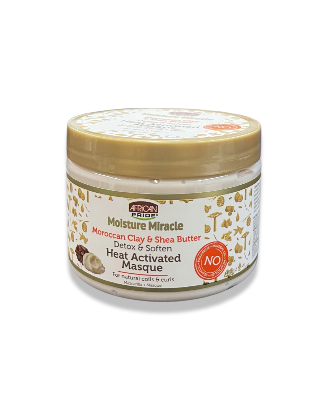 African Pride Moisture Miracle Heat Activated Masque For Natural Coils And Curls 12oz