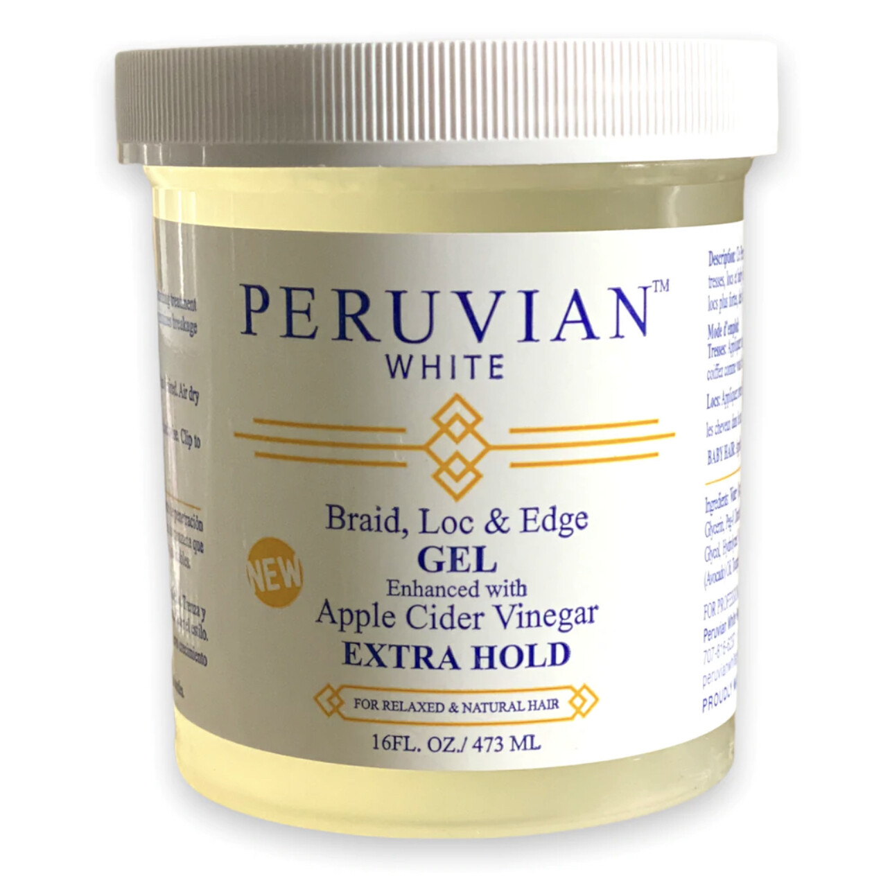 Peruvian White Braid, Loc, &amp; Edge Gel Extra Hold 16oz