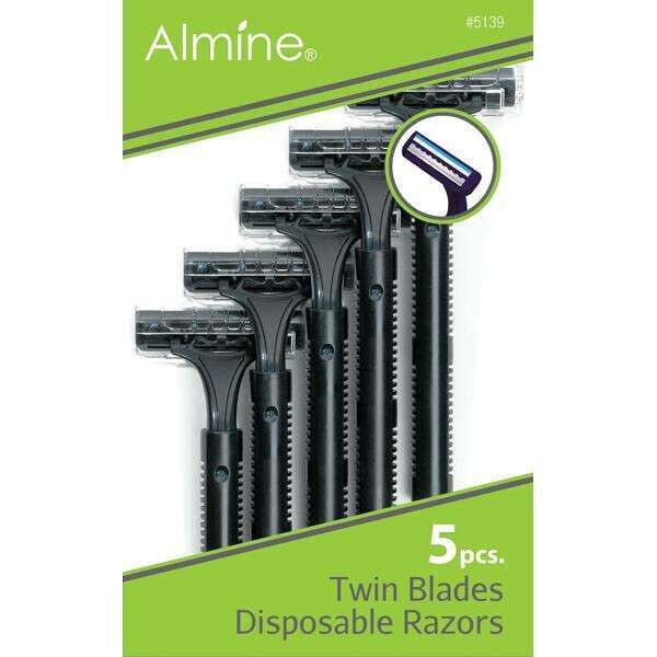 Almine Twin Blade Disposable Razors 5 Ct