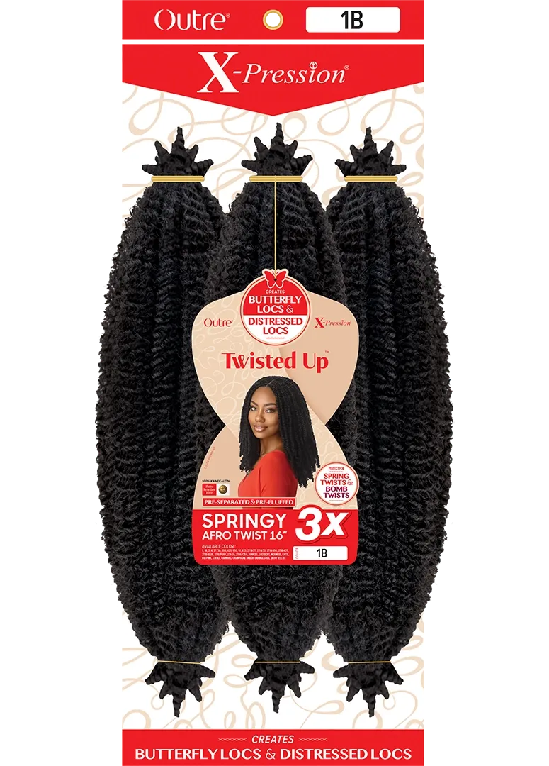 Outre X-Pression Twisted Up Crochet Braid - 3X SPRINGY AFRO TWIST 16&quot;
