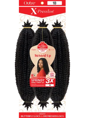 Outre X-Pression Twisted Up Crochet Braid - 3X SPRINGY AFRO TWIST 16&quot;
