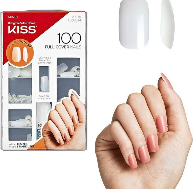 Kiss 100 Full Cover Nails Short Square