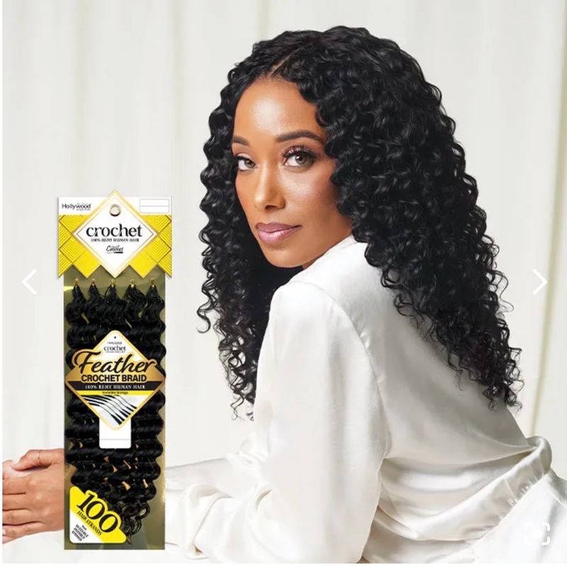 Zury Hollywood Feather Crochet Braid - DEEP 18" - 100% Remy Human Hair