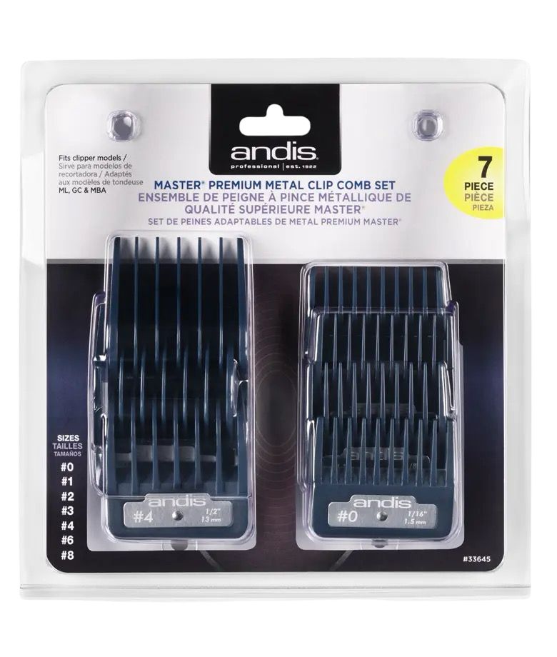 ANDIS MASTER® PREMIUM METAL CLIP COMB SET - 7 PIECE