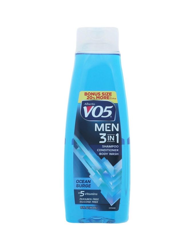 Alberto Vo5 Men 3-in-1 Ocean Surge Shampoo, Conditioner, Body Wash 15 Oz