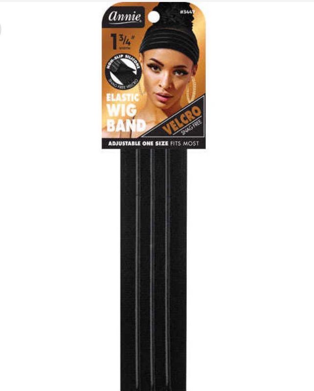 Annie Velcro Wig Band 1 3/4” Silicone Grip Black