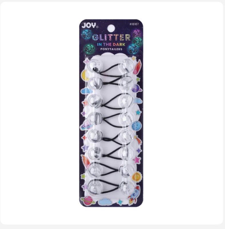 Joy Twin Beads Ponytailer 8ct Glitter Glow Clear