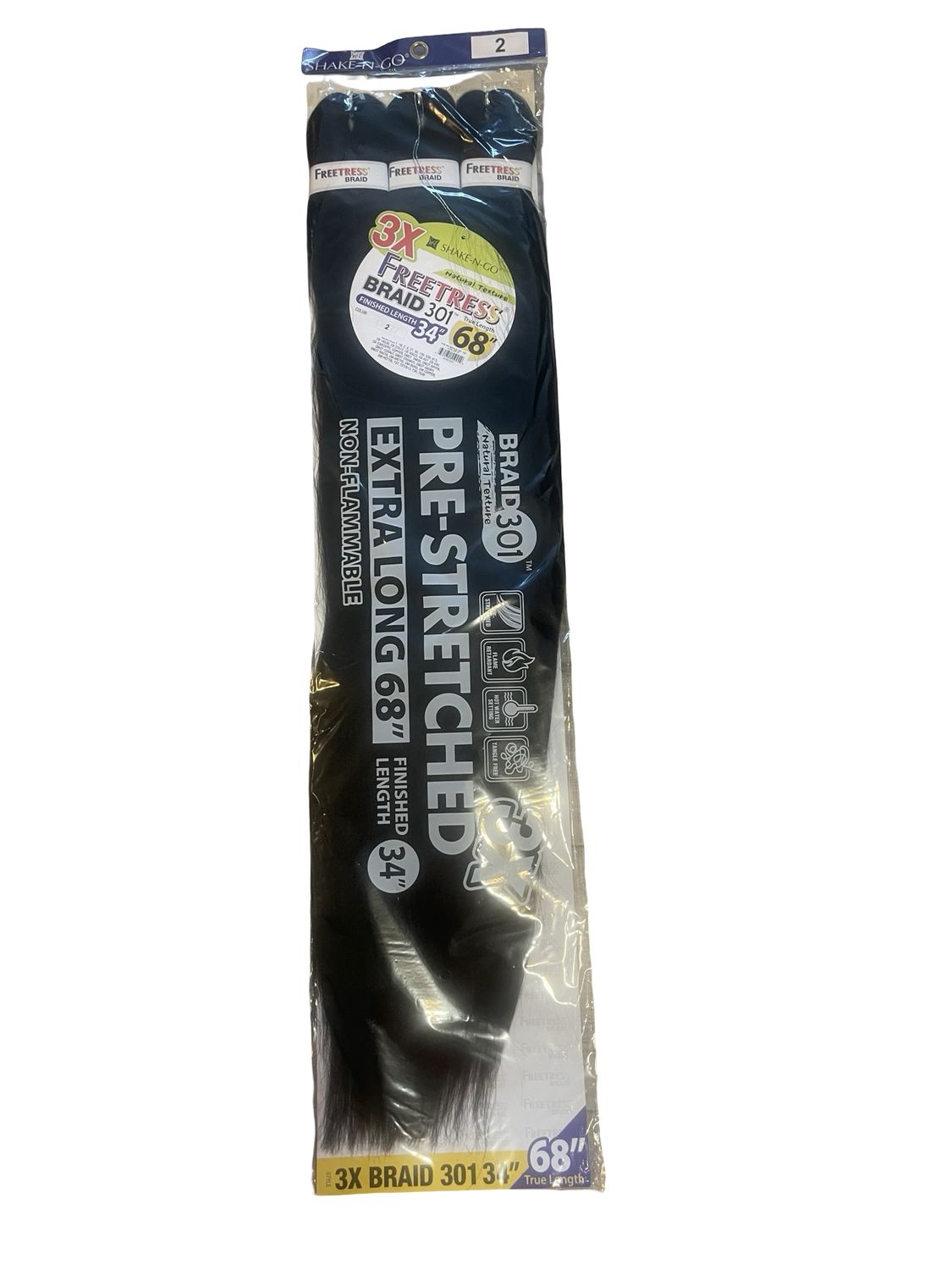 FreeTress Natural Texture Braids 3X Pre-Stretched Braid 301 68”