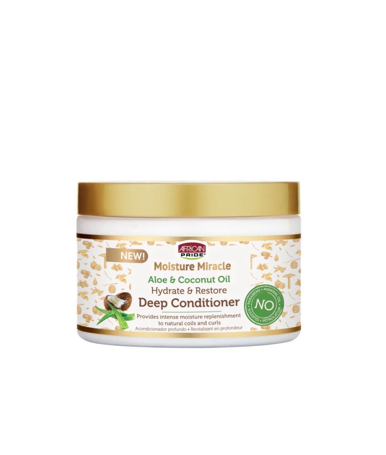 African Pride Moisture Miracle Aloe &amp; Coconut Oil Deep Conditioner, 12oz