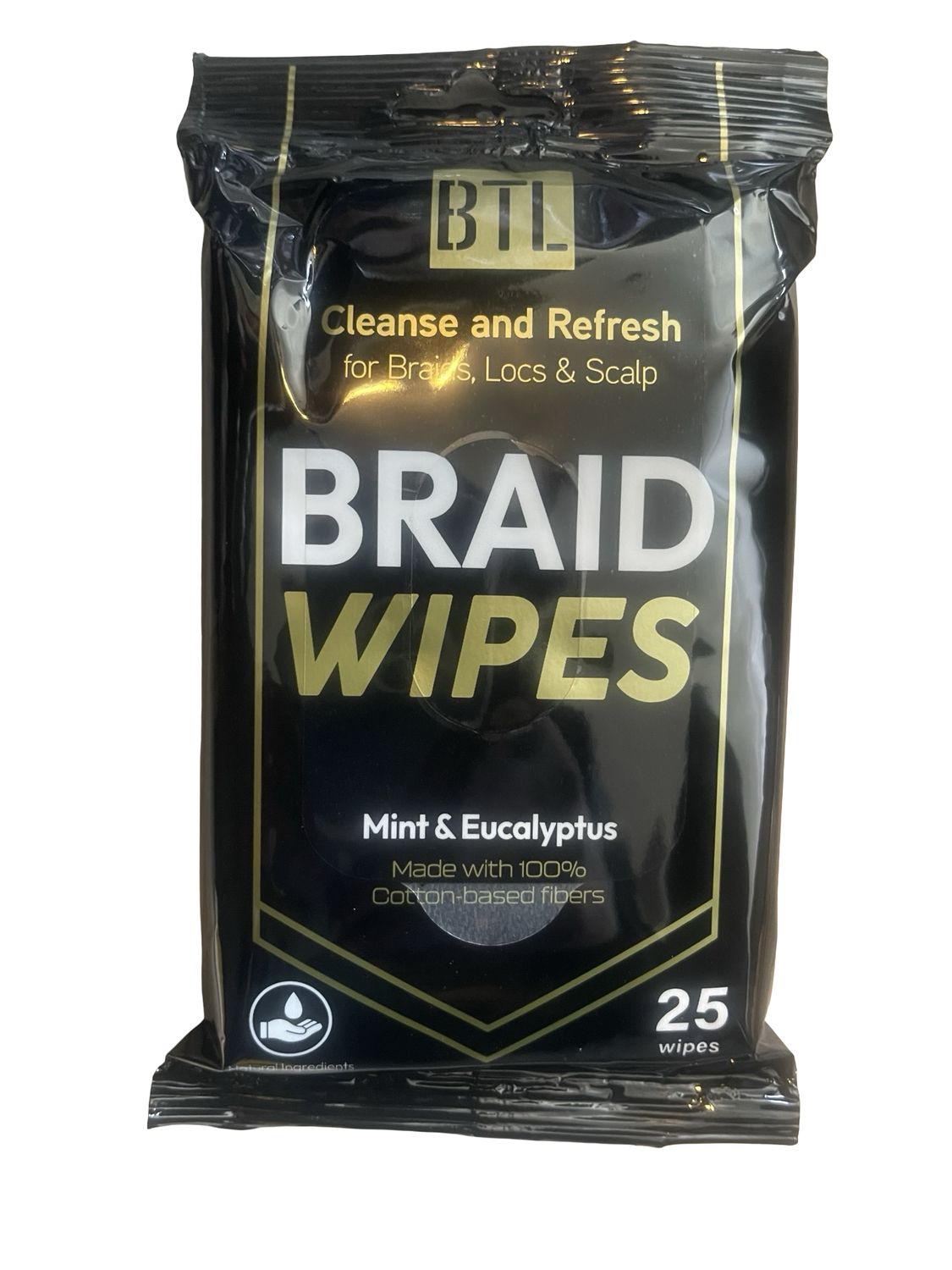 BTL Cleanse and Refresh Braid Wipes Mint &amp; Eucalyptus 25 Count