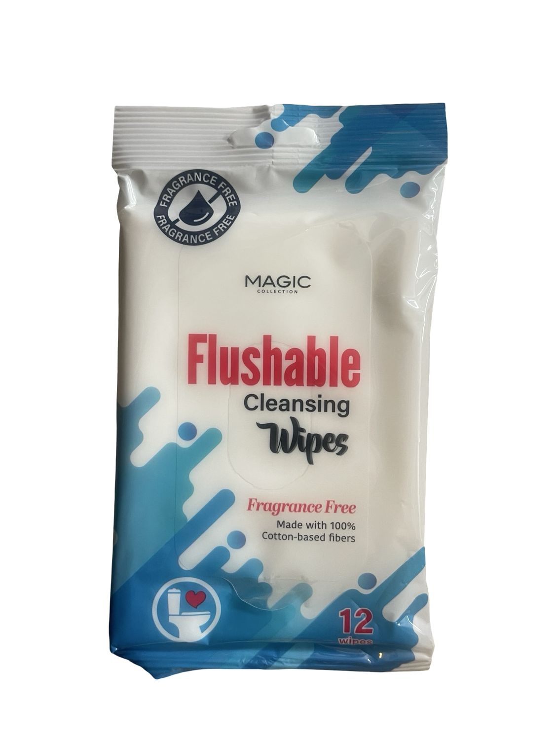 Magic Collection Flushable Cleansing Wipes 12 Count
