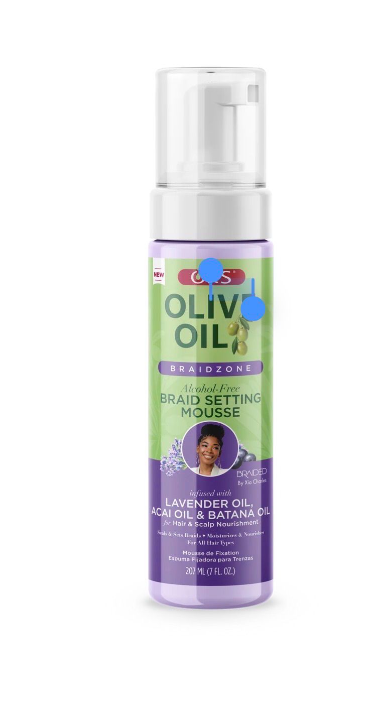 ORS Olive Oil Braidzone Braid Setting Mousse for Hair &amp; Scalp Nourishment 7 Oz