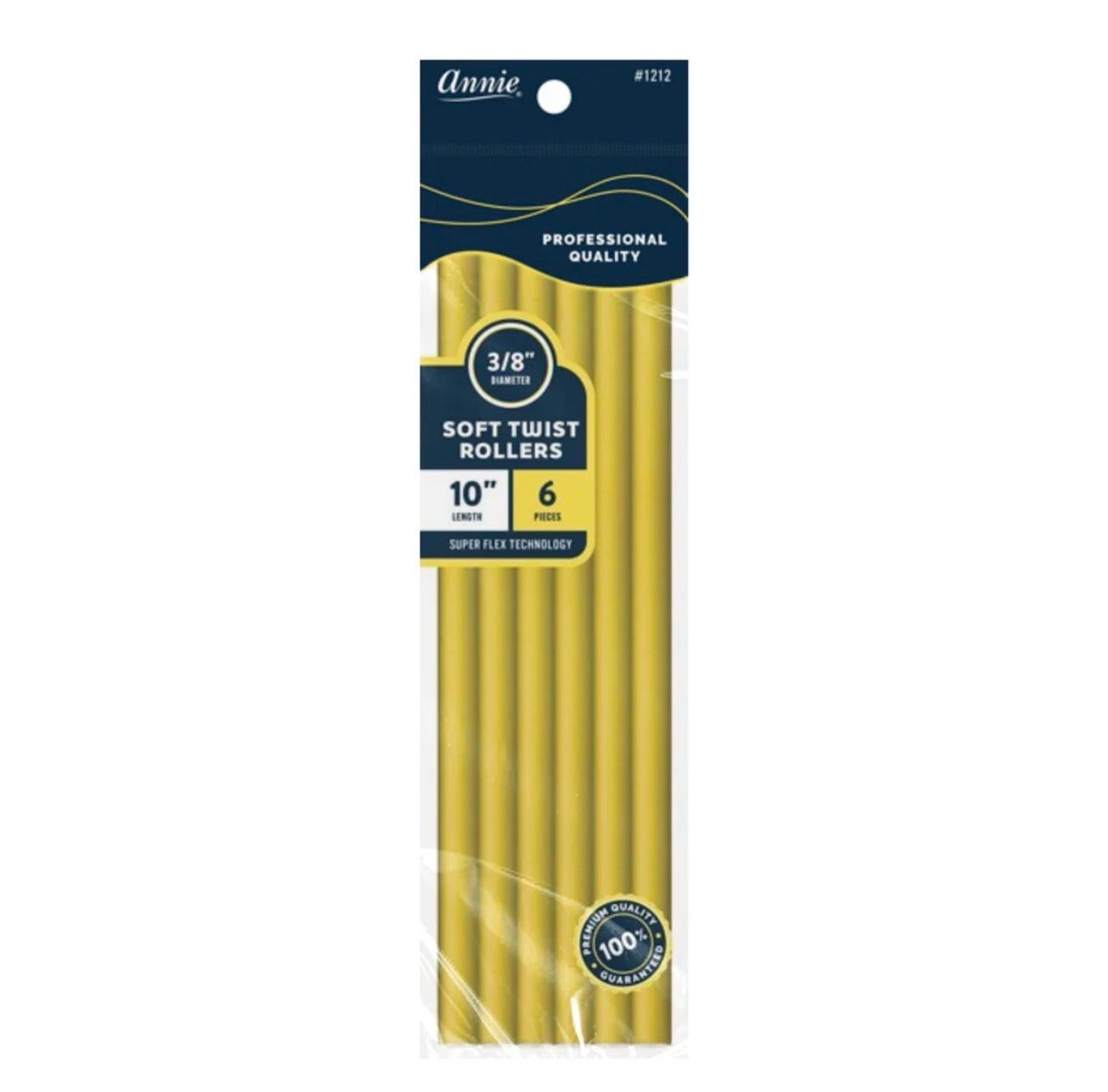 Annie Soft Twist Hair Rollers 3/8 Inch, 6 Count, Yellow