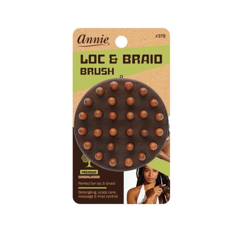 Annie Loc &amp; Braid Massage Brush, 1 Count, Sandalwood