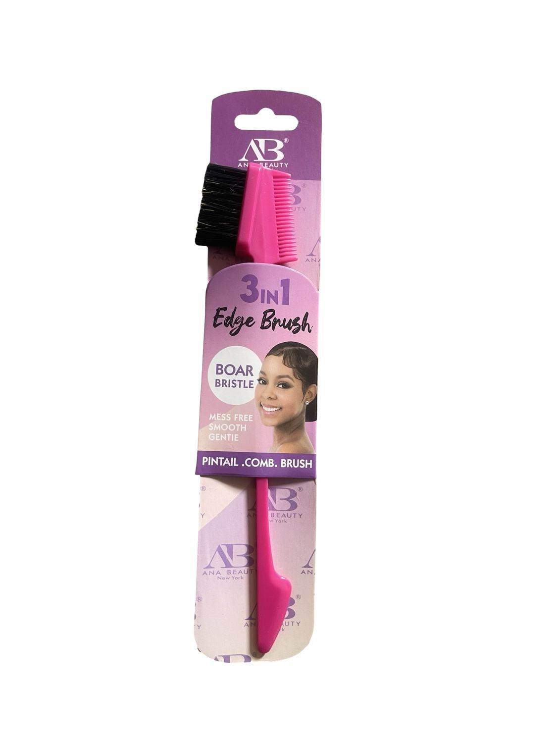 Ana Beauty 3-In-1 Edge Brush With Plastic Tip