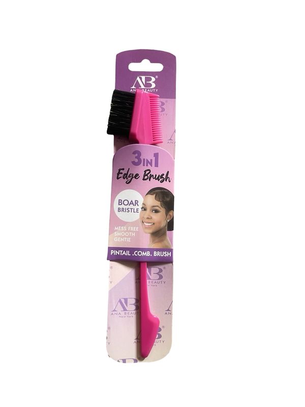 Ana Beauty 3-In-1 Edge Brush With Plastic Tip