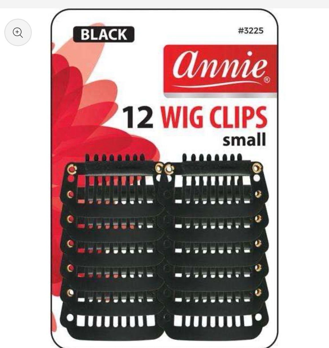 Annie Wig Clips Small, 12 Count, Black