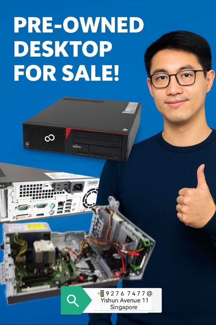 Reconditioned Fujitsu Esprimo Desktop Computer Windows 7 or Windows XP Serial Port Working Good PC