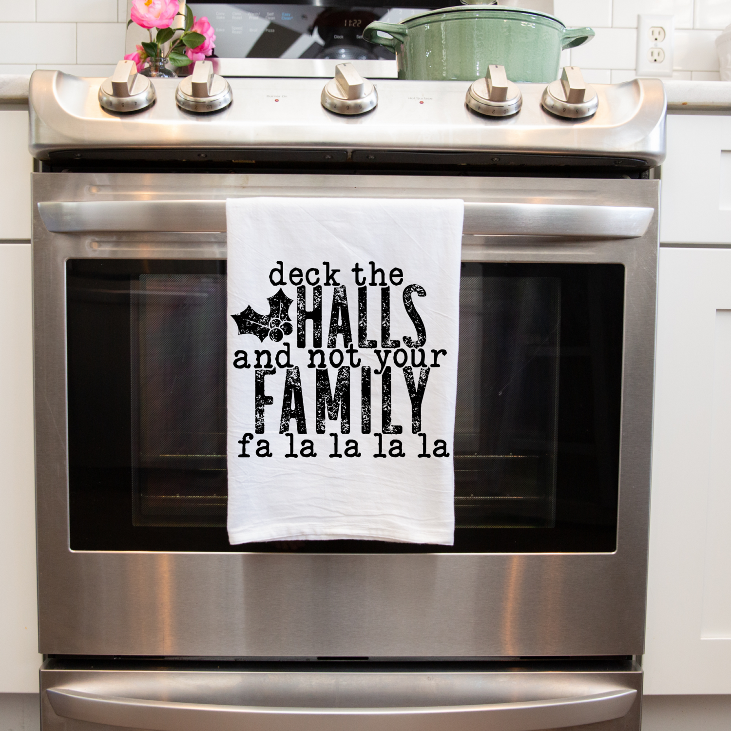 Funny Kitchen Decorative Towel Spell Out Christmas Handmade Home Decor