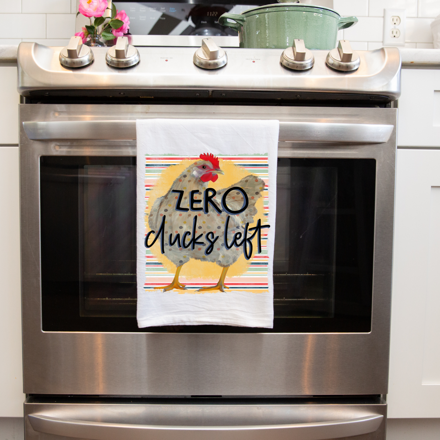Farmhouse Decor Funny Chicken Spell Out Handmade Decorative Tea Towels