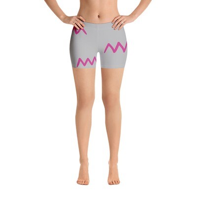 Squiggly Print Comfy Shorts (Pink, Gray)
