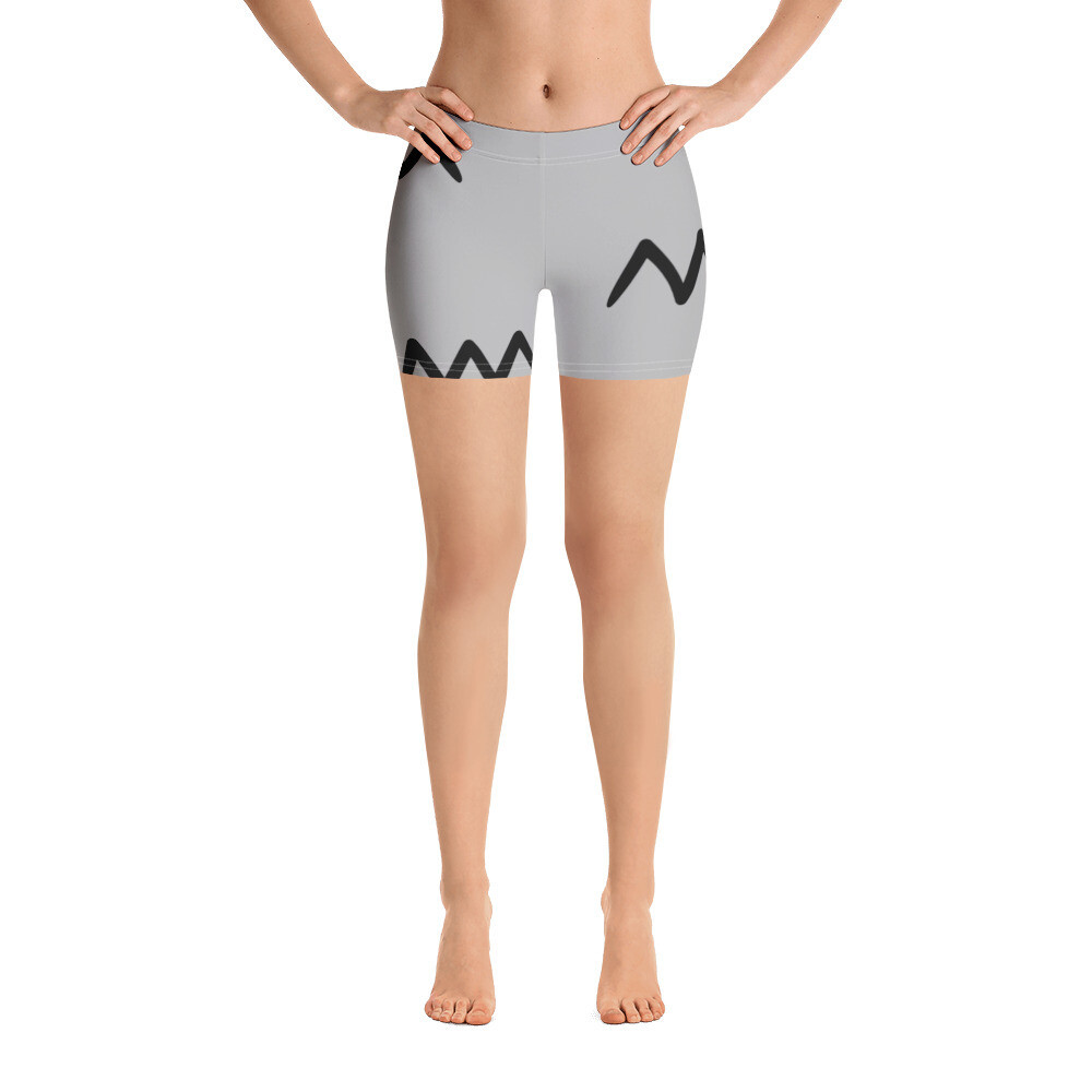 Squigle Print Comfy Shorts (Black, Gray)