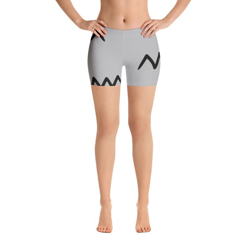 Squigle Print Comfy Shorts (Black, Gray)