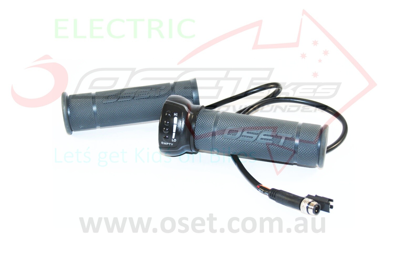 Throttle OSET12E/R - 24v, Thin Short Grey Grips