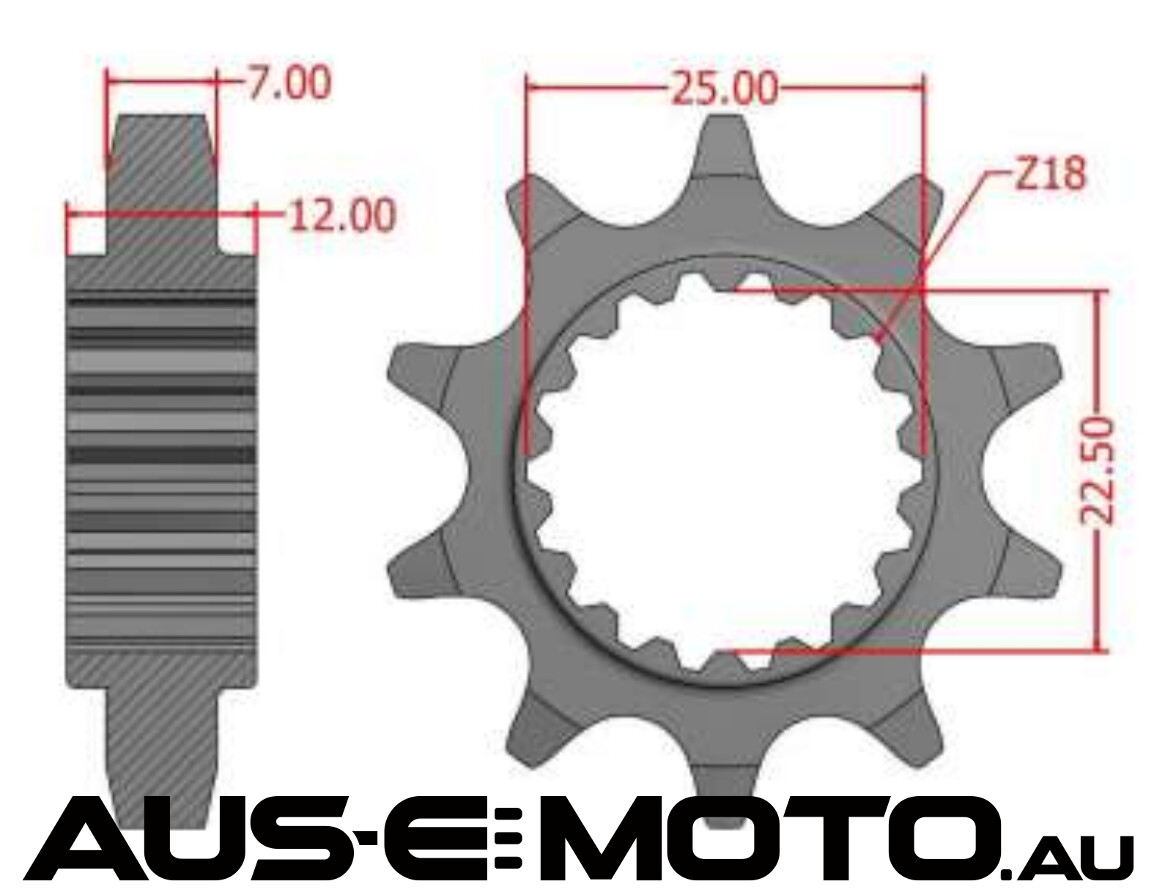 Sprocket FRONT 10T EM &#39;R&#39; Race ONLY 2019-2024