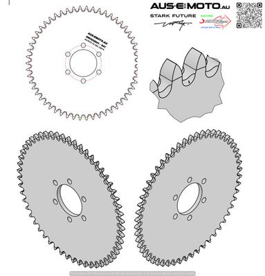 Sprocket Rear, 54T #219 Alloy Blk MX-10