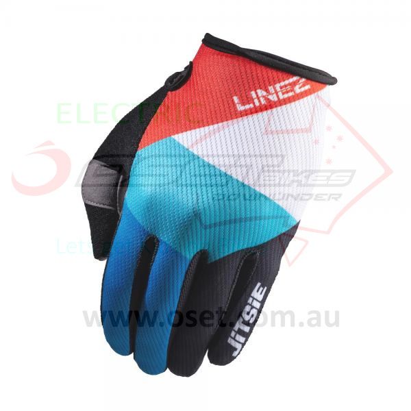 Gloves Jitsie G2 LINEZ - Black/Red/Blue, Size: SMALL ADULT