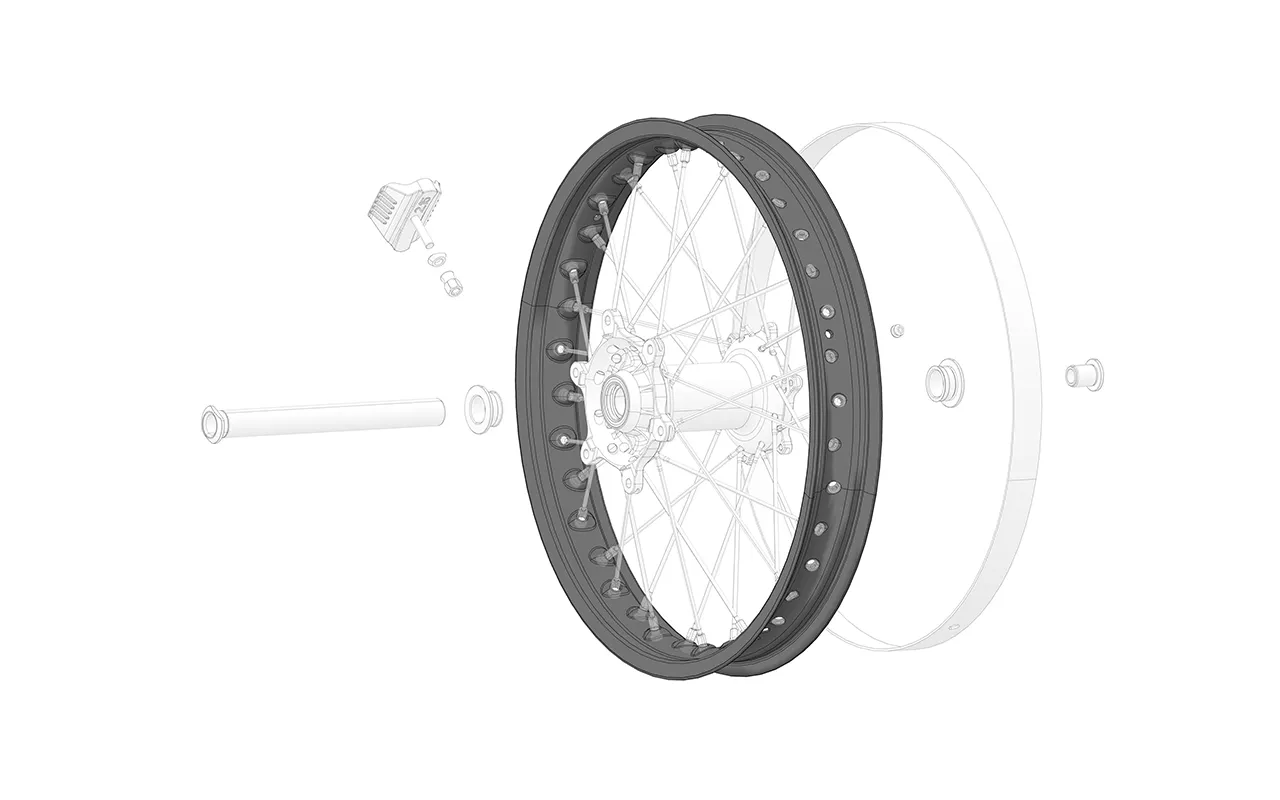 19 Inch Rear Wheel Assembly without Tyre Spacers Disc Sprocket