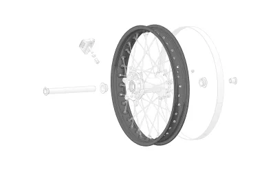 19 Inch Rear Wheel Assembly without Tyre Spacers Disc Sprocket