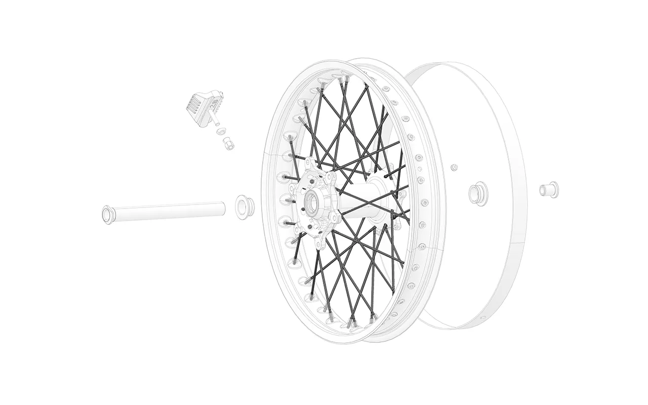 Rear Wheel Spokes for 19" (1 Piece)