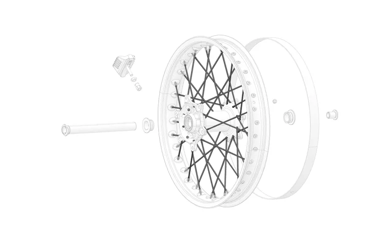 Rear Wheel Spokes for 19" (1 Piece)
