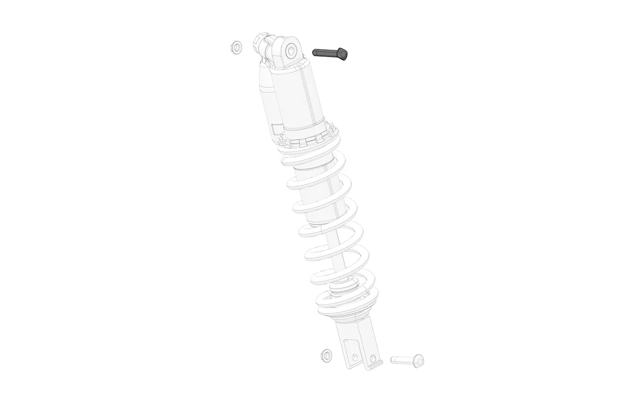 Bolt Hndlbr Lwr Brkt +Top Shock Mnt 1Pce (3Ttl)