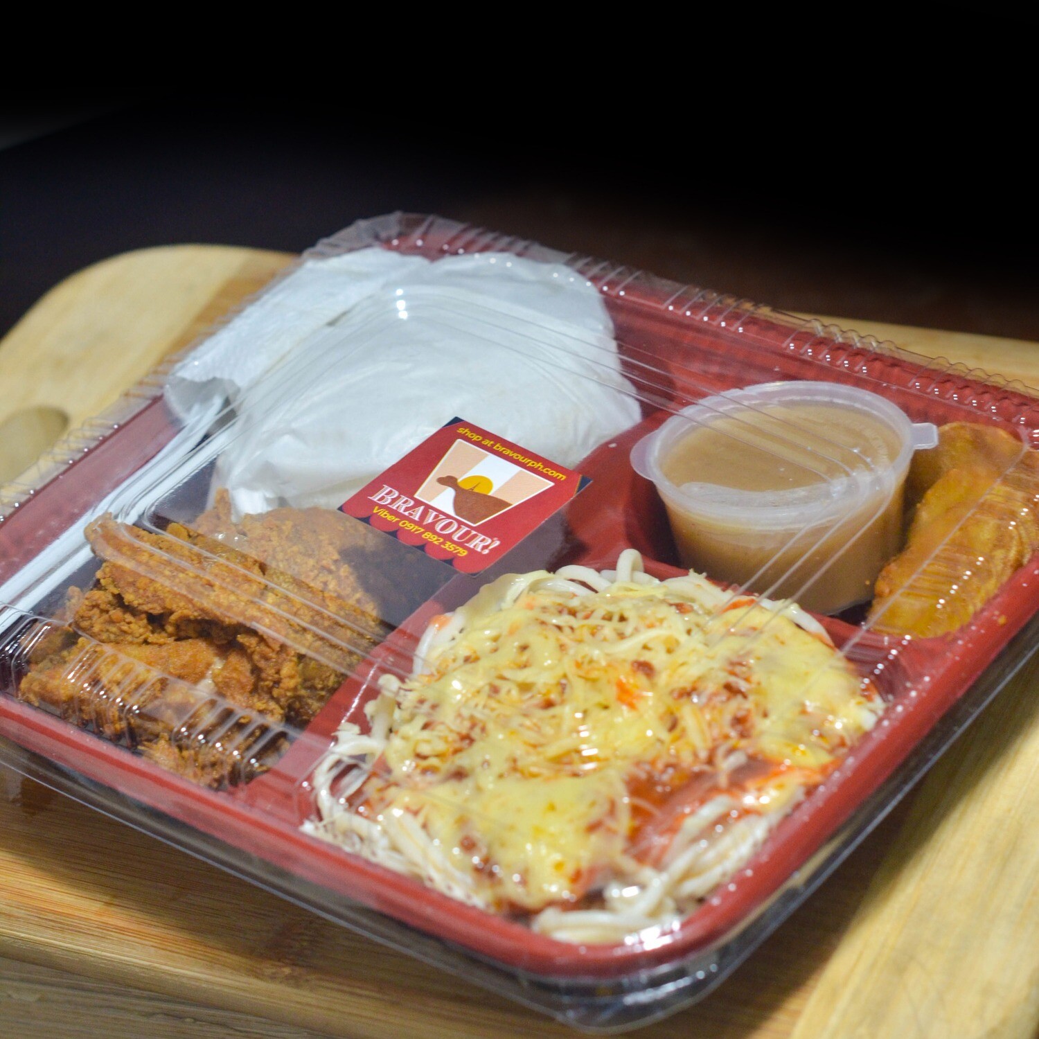 (B1BS+) Bravo Size Fried Chicken &amp; Spaghetti+ Bento