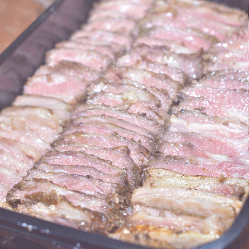 (RBP+) Roast US BEEF Belly Slices - Party Plus Tray 72-80 pcs