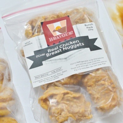 (fCNB) Frozen Real Chicken Breast Nuggets Bunch 225g