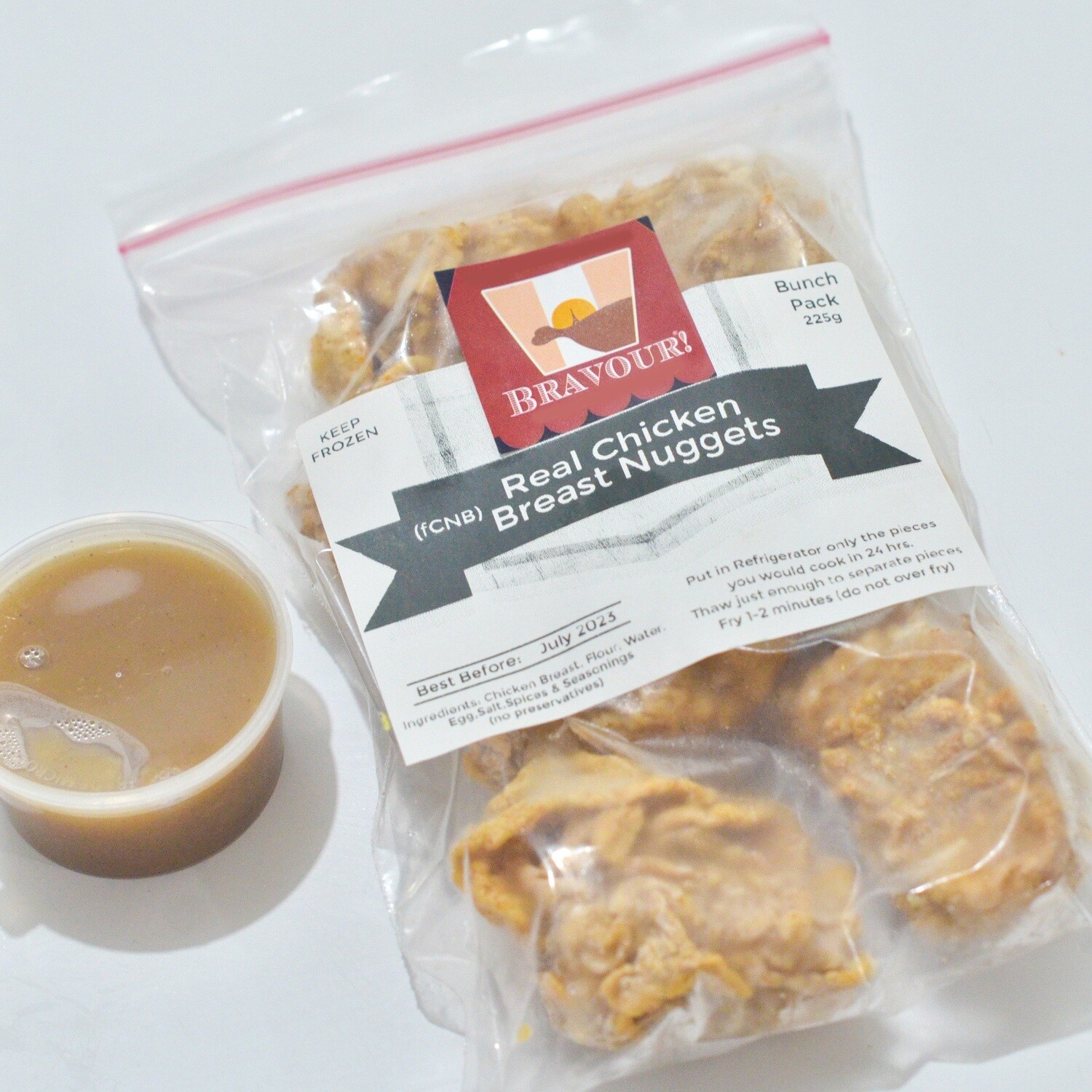 (fCNB) Frozen Real Chicken Breast Nuggets Bunch 225g, sauce option: Jr. Mushroom Gravy