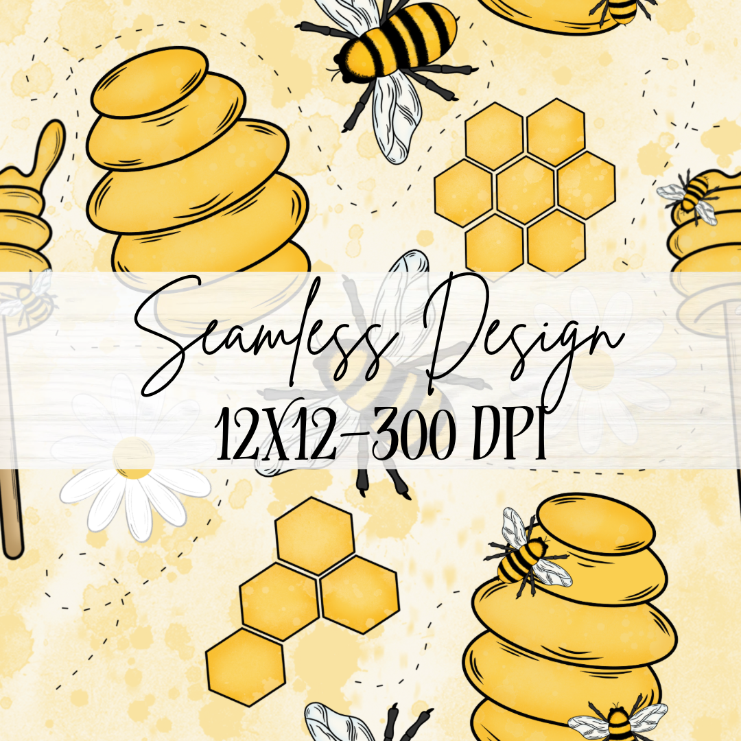 Honey Bee Seamless- Large Print