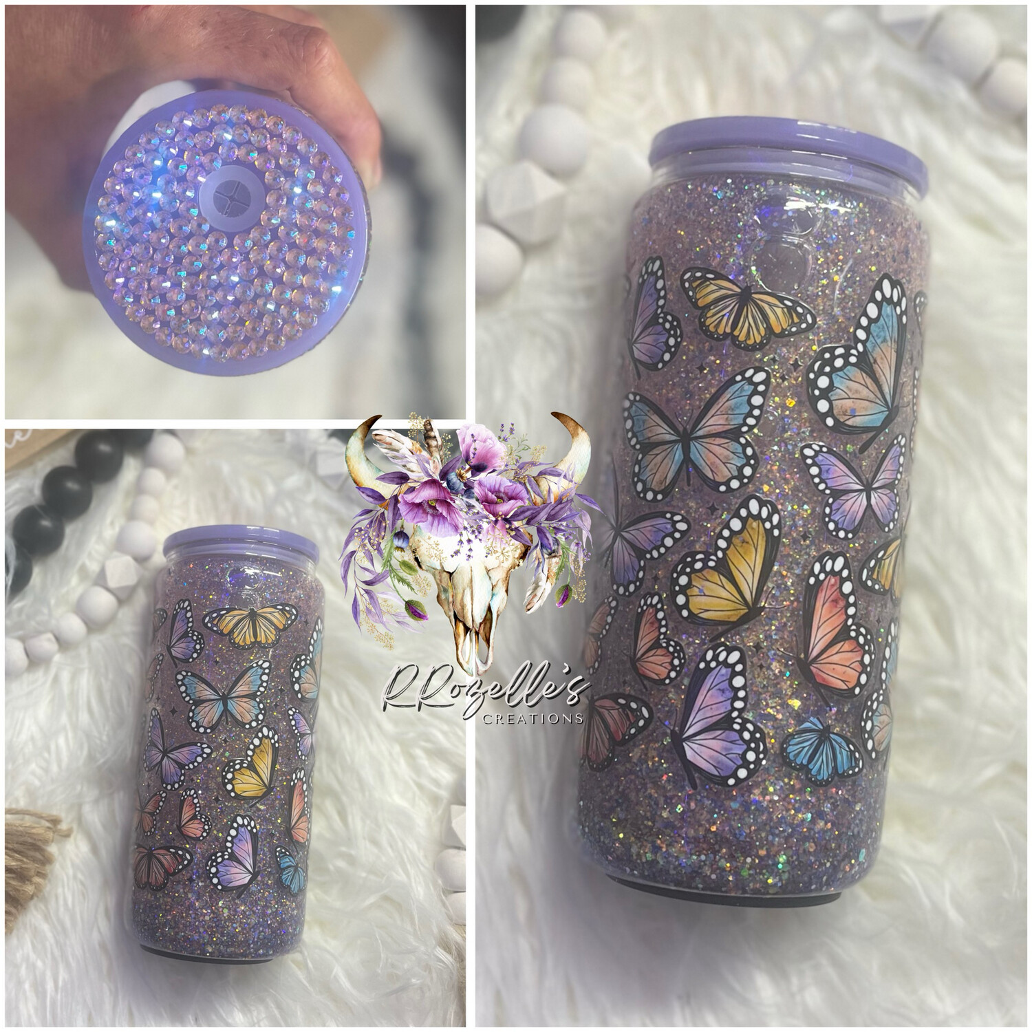 Rainbow Butterfly Snowglobe