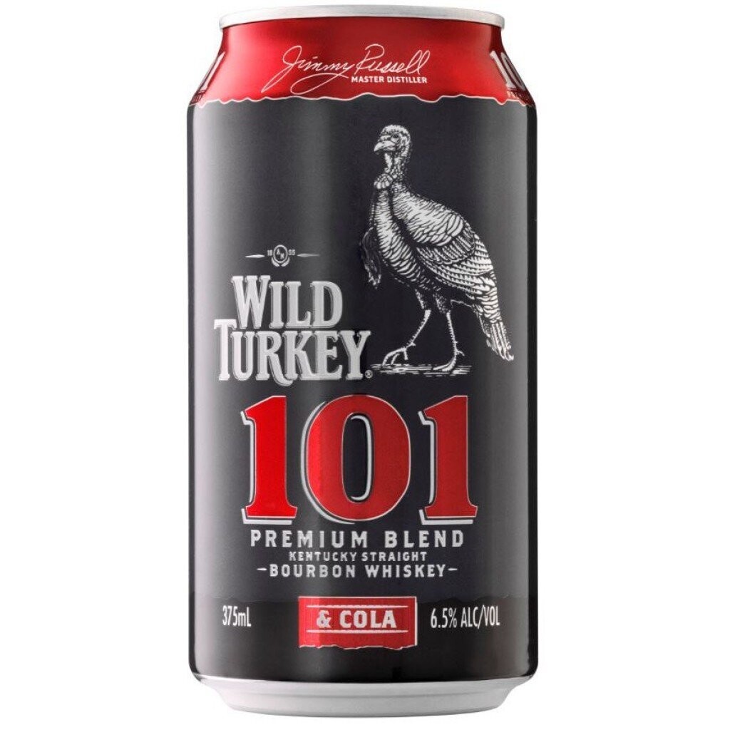 Wild Turkey 101 Premium Blend and Cola 375ml 4 Pack