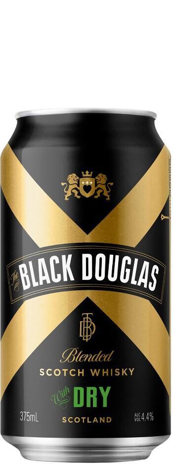 Black Douglas Whisky & Dry Cans 375ml 6 Pack
