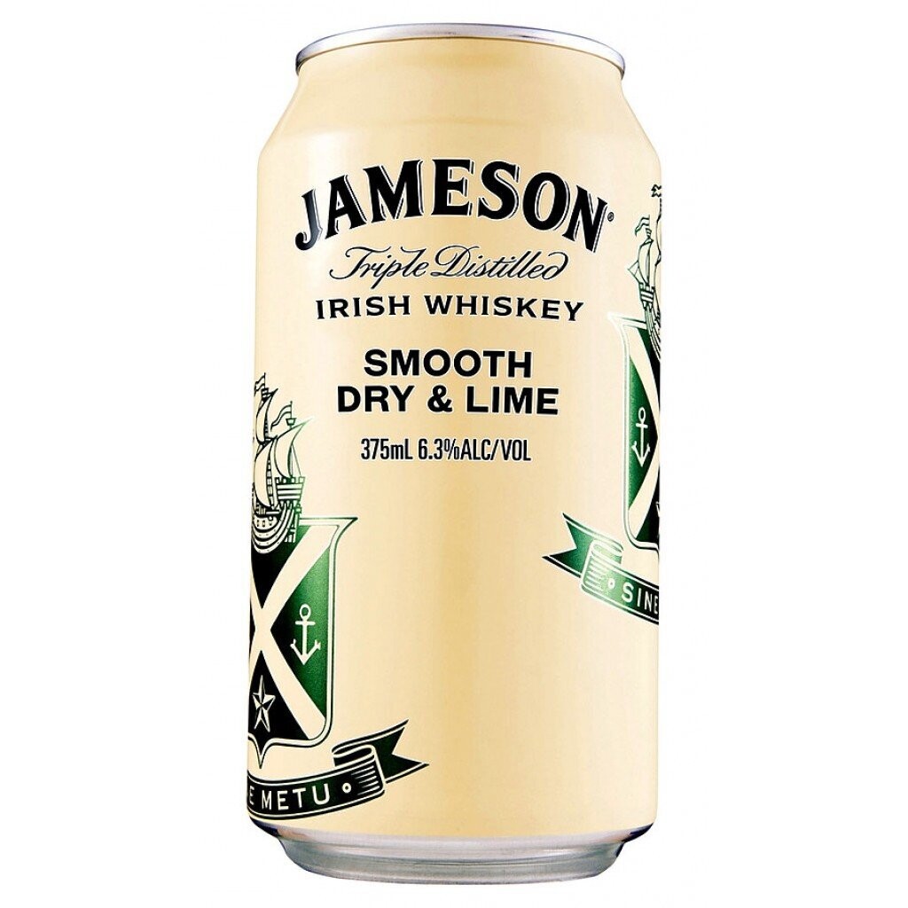 Jameson Irish Whiskey Smooth Dry & Lime 6.3% Cans 375mL (6 Pack)