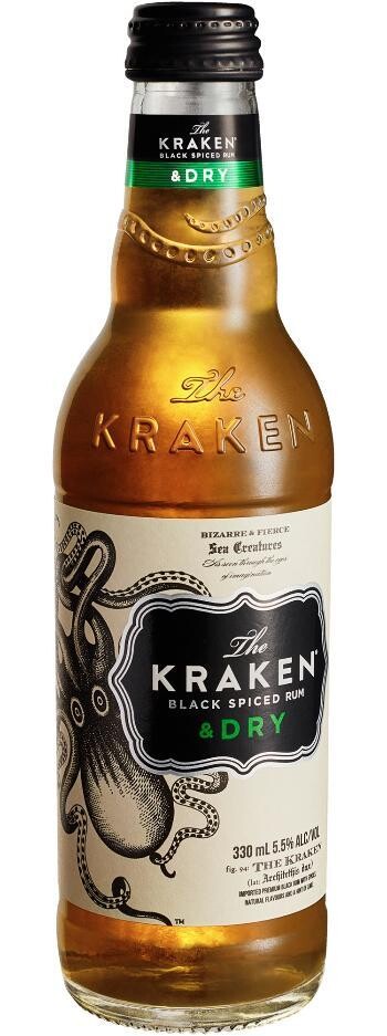 The Kraken Black Spiced Rum & Dry 330ml (4 Pack)
