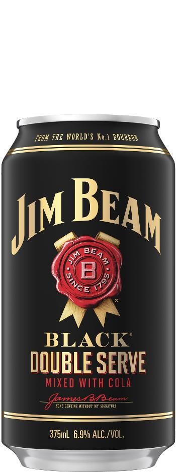 Jim Beam Black & Cola Double Serve 375ml (4 Pack)